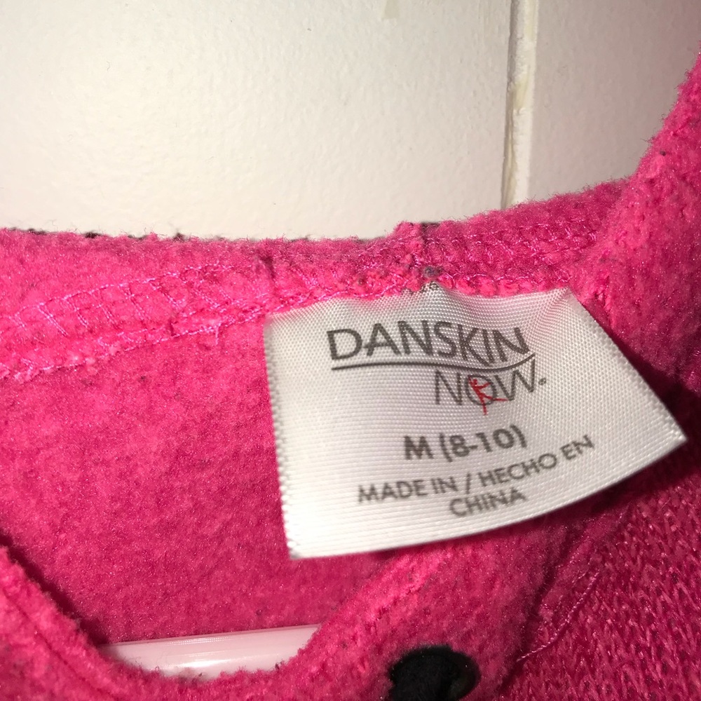 A pink sweatshirt